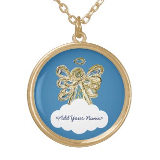 Blue Guardian Angel Series Cloud Custom Necklace