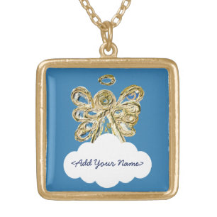 Blue Guardian Angel Series Cloud Custom Necklace