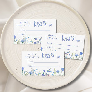 Blue Guess How Many Kisses Bridal Shower Game  Enclosure Card