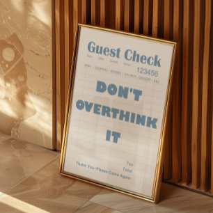 Blue Guest Check Quote Minimalist Poster