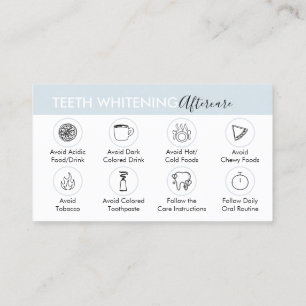 Blue Guide for Teeth Whitening Aftercare Tips Business Card