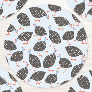 Blue Guinea Fowl Pattern Classic Round Sticker