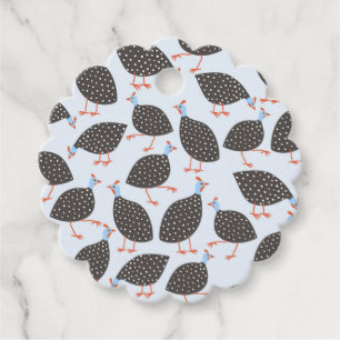 Blue Guinea Fowl Pattern Favor Tags