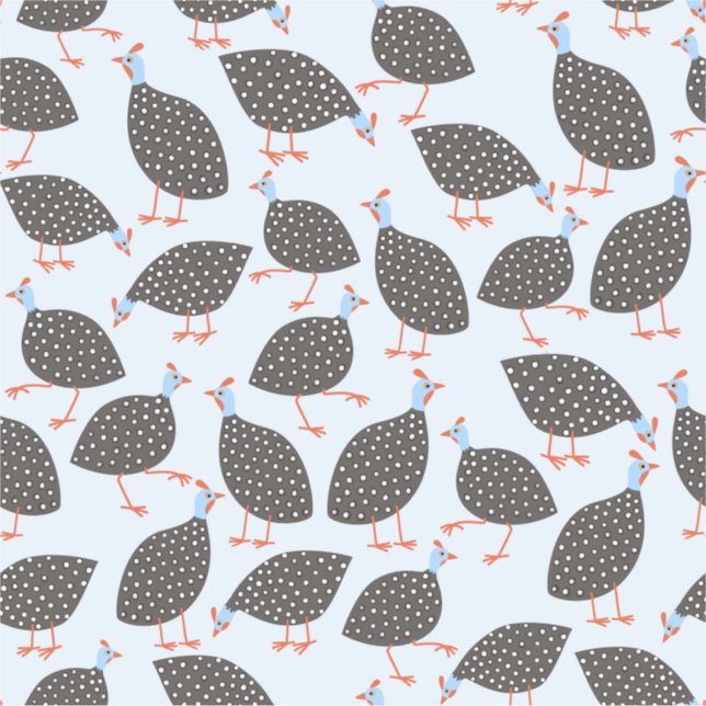 Blue Guinea Fowl Pattern Sticker (Front)
