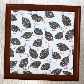 Blue Guinea Hen Pattern Gift Box by Squirrell at Zazzle