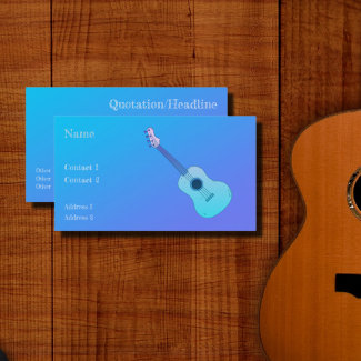 blue guitar - gradient business card
