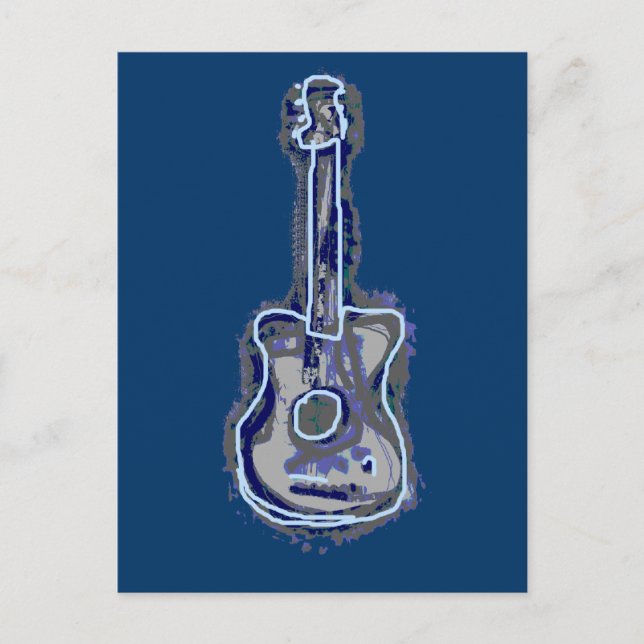 Blue Guitar Music instrument Postcard (Front)