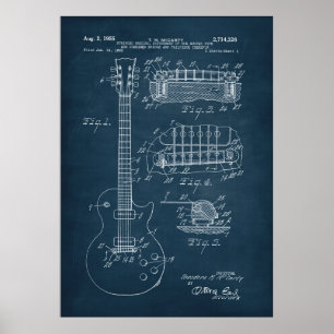 Blue Guitar Patent Poster