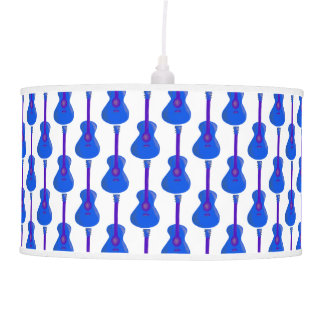 blue guitar print light shade pendant lamp