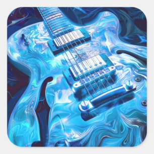 Blue guitar sticker