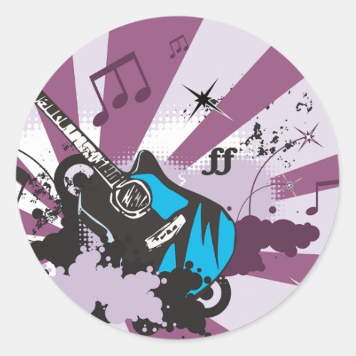 Blue Guitar Stickers