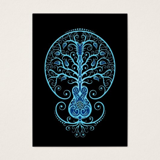 Blue Guitar Tree of Life on Black (Front)