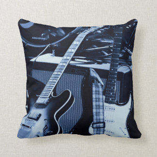 Blue Guitars 2 Throw Pillow