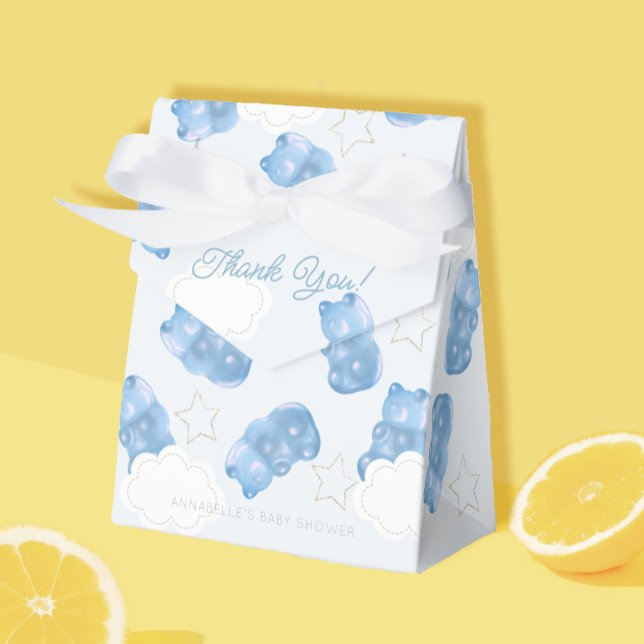 Blue Gummy Bear Boy Baby Shower Favor Boxes (Creator Uploaded)