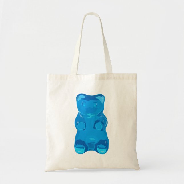 Blue Gummybear Illustration Tote Bag (Front)