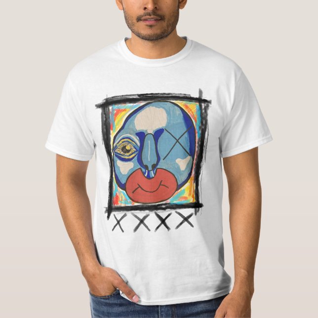 Blue Guy mixed media  T-Shirt (Front)