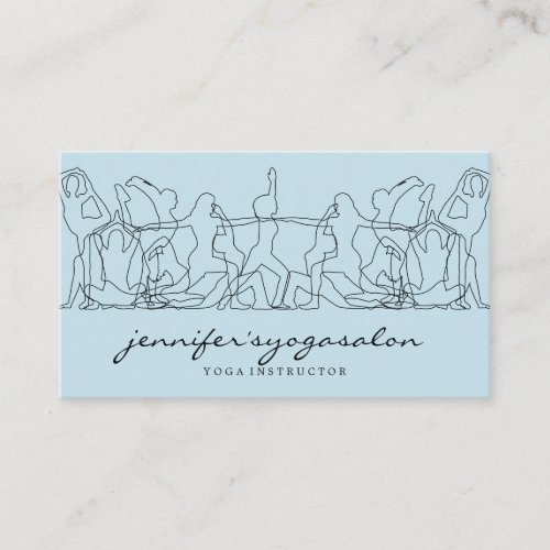 Blue gym yoga accessories store business card