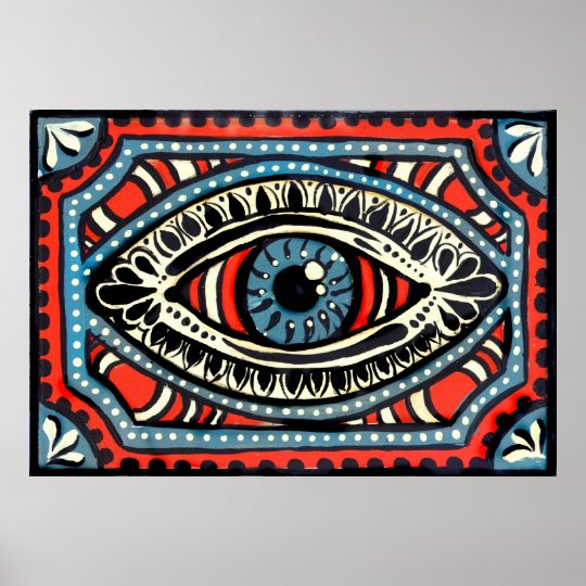 Blue Gypsy Eye Poster | Zazzle.com