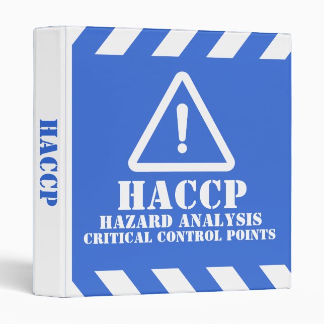 Blue HACCP Hazard Analysis 3 Ring Binder (Front/Spine)