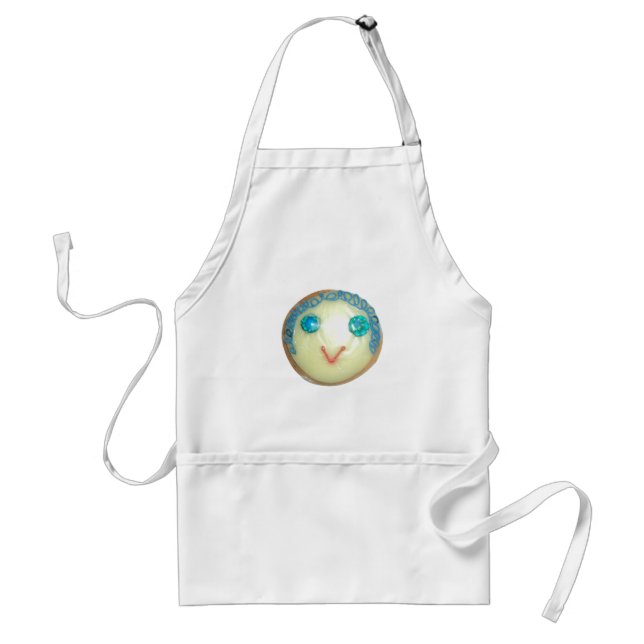 Blue Hair Emoji Art Print/Graphic Adult Apron (Front)