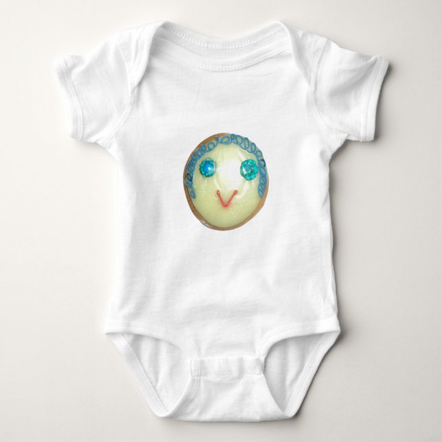 Blue Hair Emoji Art Print/Graphic Baby Bodysuit (Front)