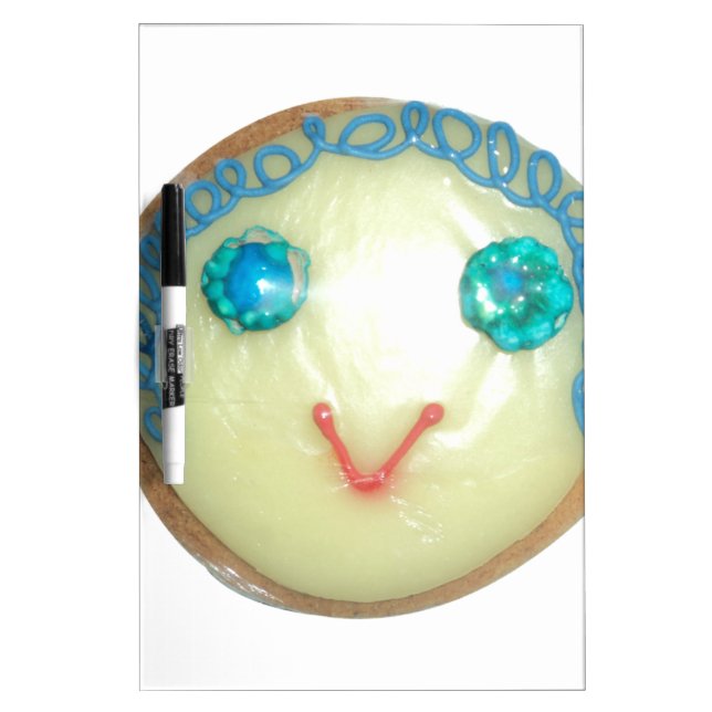 Blue Hair Emoji Art Print/Graphic Dry-Erase Board (Front)