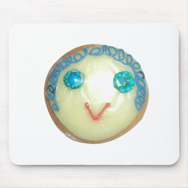 Blue Hair Emoji Art Print/Graphic Mouse Pad (Front)