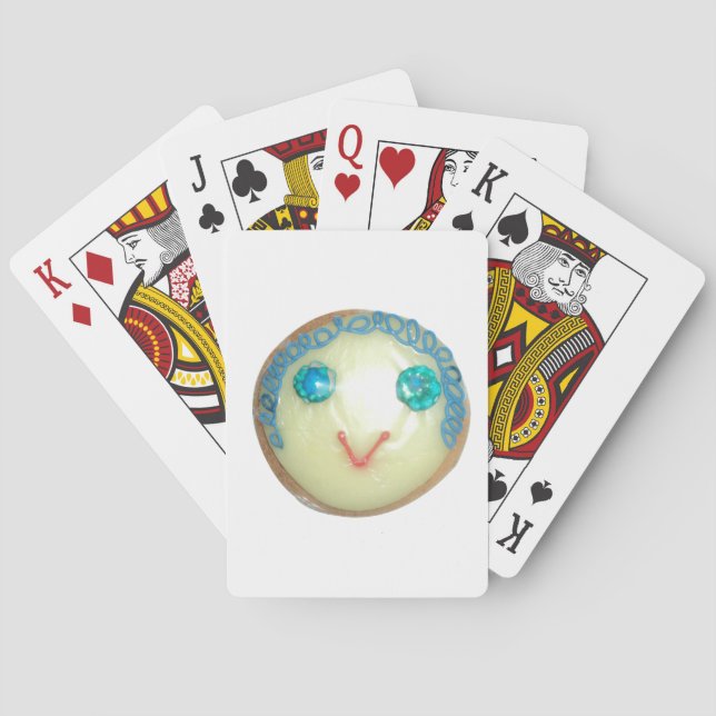 Blue Hair Emoji Art Print/Graphic Poker Cards (Back)