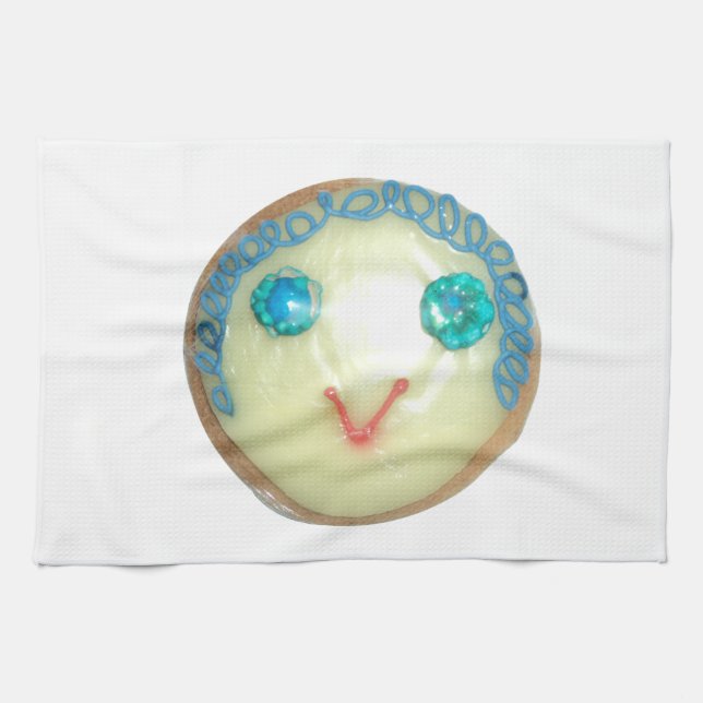 Blue Hair Emoji Art Print/Graphic Towel (Horizontal)