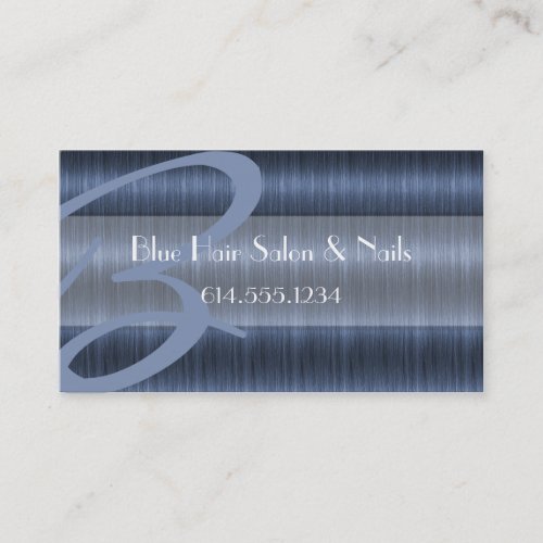 Blue Hair Salon Stylist Unique Business Cards