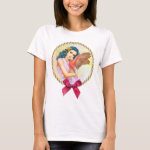 Blue Haired Elf And Her Galah Realistic Painting T-Shirt