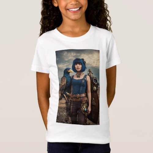 Blue_Haired Wanderer A Post_Apocalyptic Steampunk T_Shirt