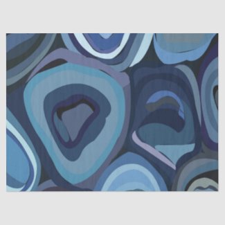 Blue Half Circles Abstract Geometric Tissue Paper
