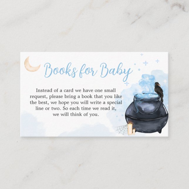 Blue Halloween A Baby is Brewing Books for Baby  Enclosure Card (Front)