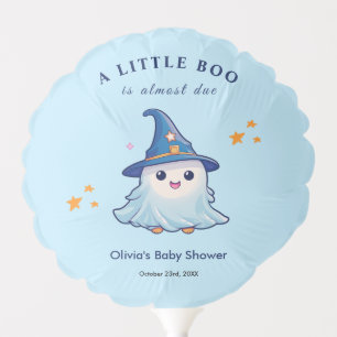 Blue Halloween A Little Boo Baby Shower Balloon