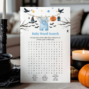 Blue Halloween Clothesline Word Search Game