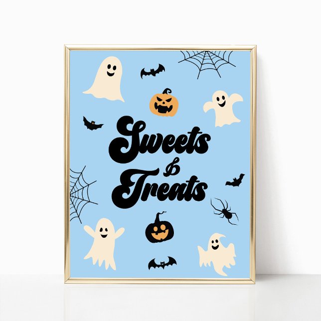 Blue Halloween Spooky Sweets and Treats Sign (Creator Uploaded)