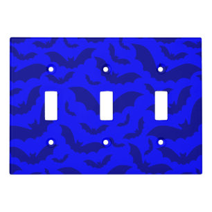 blue halloween vampire bats gothic light switch cover
