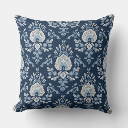 Blue Hamptons Throw Pillow
