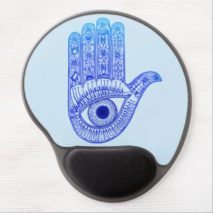 Blue Hamsa Hand / Evil Eye Defense / Hand of Mary Gel Mouse Pad