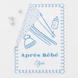 Blue Hand-Drawn Après Bébé Boy Baby Blanket