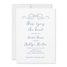 Blue Hand Drawn Shes Tying the Knot Invitation