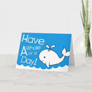 Blue Hand Drawn Whale Pattern Whale Cartoon Card
