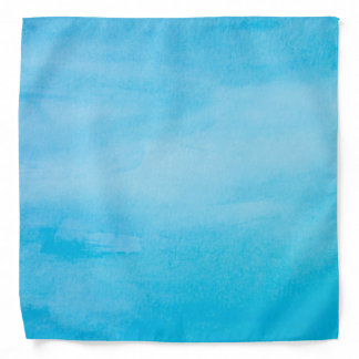 Blue Hand Painted Watercolor Bandana