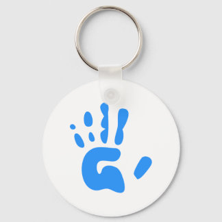 Blue Hand Print Keychain