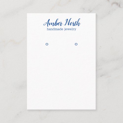 Blue Hand Written Calligraphy  Earring Display Business Card