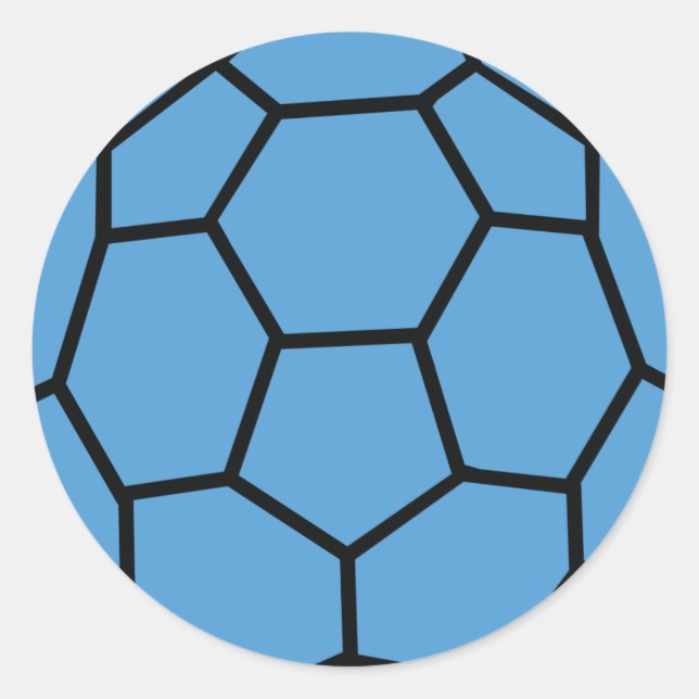 blue handball ball classic round sticker (Front)