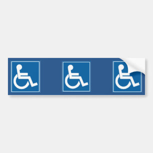 Blue Handicap Sign Bumper Sticker