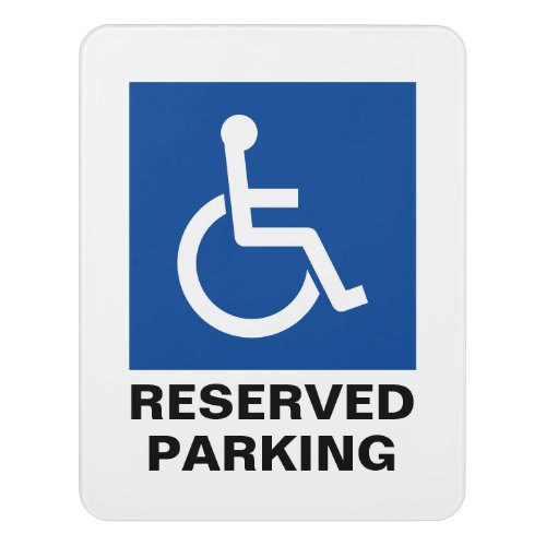 Blue handicapped parking sign with wheelchair icon
