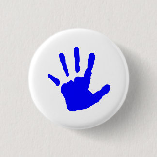 Blue Handprint Pinback Button